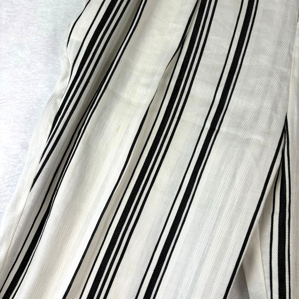 Ted Baker London Linen Asherr Tapered Trouser Pants Size 3 White Striped - Picture 5 of 16